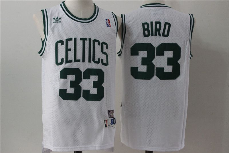 Men Boston Celtics 33 Bird white Throwback Adidas NBA Jersey